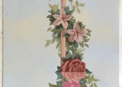 L' échantillon des roses et ses 2 variantes de tons